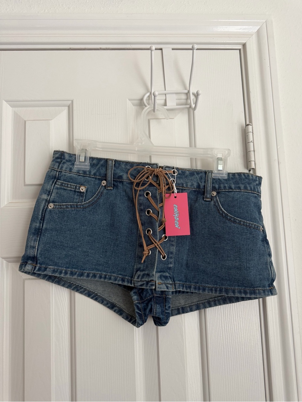 NEW Denim Lace-Up Women’s Shorts - Blue